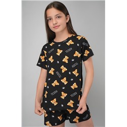 Хлопковая пижама для девочки с шортами Happyfox