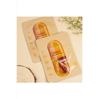 Jigott Ампульная тканевая маска с прополисом и мёдом / Honey Real Ampoule Mask, 27 мл УЦЕНКА KRISTALLER, 1217347