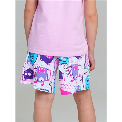 Комплект трикотажный для девочек: фуфайка (футболка), шорты