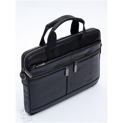 Портфель мужской кожаный 33773Z black Zinimsk в Новосибирске