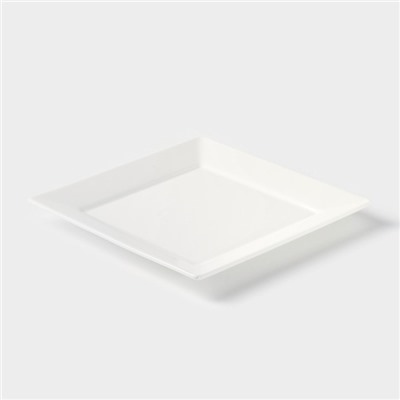Тарелка фарфоровая квадратная Wilmax Stella, 25×25 см, белая