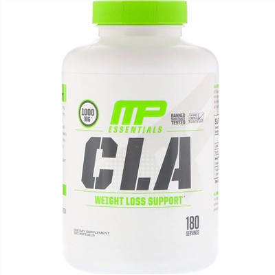 MusclePharm, Essentials, КЛК, 1000 мг, 180 мягких желатиновых капсул