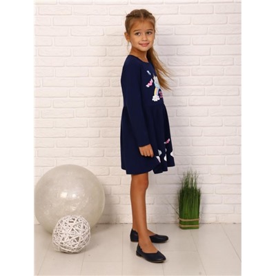 Платье В облаках дл. рукав детское (Темно-синий)