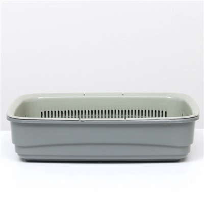 Лоток большой с сеткой Atlantis «Стандарт», 42×31×10 см, серый