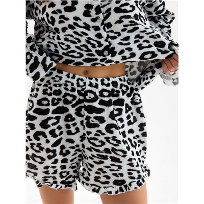Пижама женская (рубашка, шорты) KAFTAN «Муслин: leopard», размер 44-46