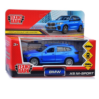 Машина металл. BMW X5 M-SPORT 12 см, (открыв. двери, багаж, син,) в коробке
