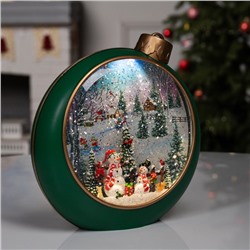 Фигура светодиодная «Зимнее сияние», 20.9×21.3×8.5 см, музыка, батарейки ААх3 (не в комплекте), USB, свечение тёплое белое