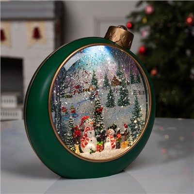 Фигура светодиодная «Зимнее сияние», 20.9×21.3×8.5 см, музыка, батарейки ААх3 (не в комплекте), USB, свечение тёплое белое