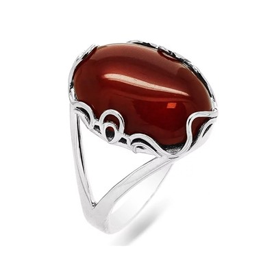 Кольцо из серебра сердолик, МЦВ218