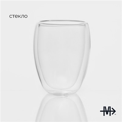 Стакан с двойными стенками Magistro «Олд фэшн», 350 мл, стекло, прозрачный
