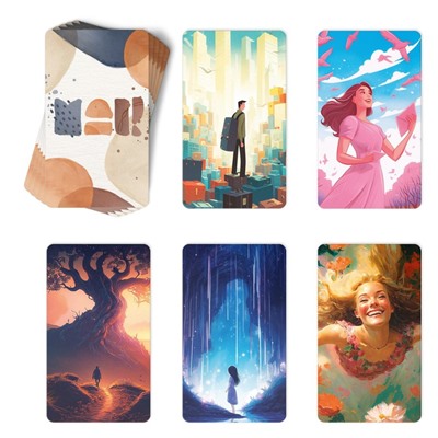 Арт-терапия «Путь к мечте» с МАК, 50 карт (7×12 см), холст (22×16.5 см), краски (6 цветов), кисть, 16+