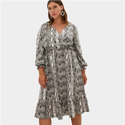 Платье миди женское MIST plus-size, размер 50, бежевое