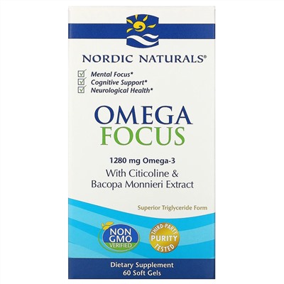 Nordic Naturals, Omega Focus, 1280 мг, 60 капсул