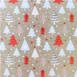 Бумага упаковочная крафтовая «Новогодний узор», 50×70 см