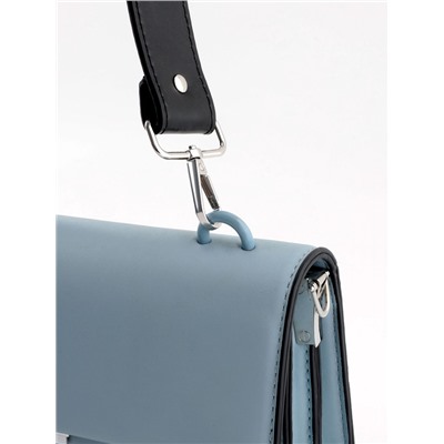 Ручка для сумки, с карабинами, 35±1 см × 3.5 см, цвет чёрный, серебряный