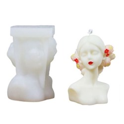 Молд силиконовый «Девушка с цветами в волосах» 11×9×7.5 см