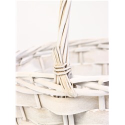 Корзина плетёная для хранения Alba, с ручкой, белая, набор 2 шт.