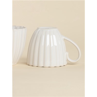 УЦЕНКА Набор кружек «Нимфея», 2 шт., 300 мл, тёплый белый