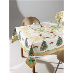 Скатерть новогодняя «Этель» Golden Christmas, 150×220 ±3 см с ГМВО, 100% хлопок, 190 г/м²
