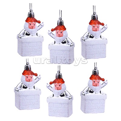 Набор новогодних украшений "Мороз в трубе" (7см х 6шт)в пакете