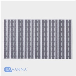 Коврик противоскользящий в ванну на присосках SAVANNA, 40×68 см, серый
