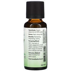 Now Foods, органические эфирные масла, перечная мята, 30 мл (1 жидк. унция)