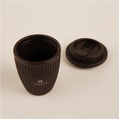 Стакан для кофе SL Home, 250 мл, 9.5×12.5 см, с крышкой, коричневый