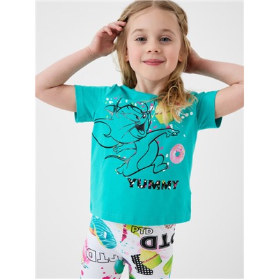 Фуфайка трикотажная для девочек (футболка)