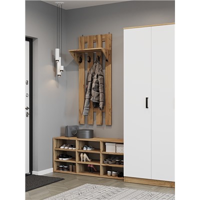 Обувница открытая «Клик Мебель. Статная-2», 9 полок, 1262×352×532 мм, цвет дуб вотан