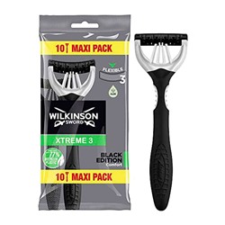 Станок для бритья одноразовый Schick (Wilkinson Sword) Xtreme-3 Black Edition (10шт.)