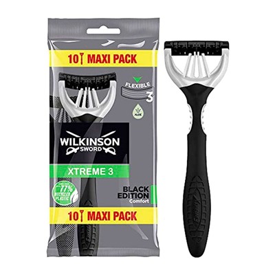Станок для бритья одноразовый Schick (Wilkinson Sword) Xtreme-3 Black Edition (10шт.)