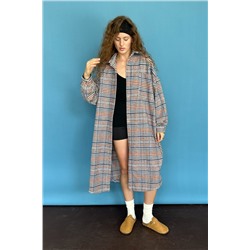 Рубашка удлиненная  AUTUMN046/01/Серый, белый