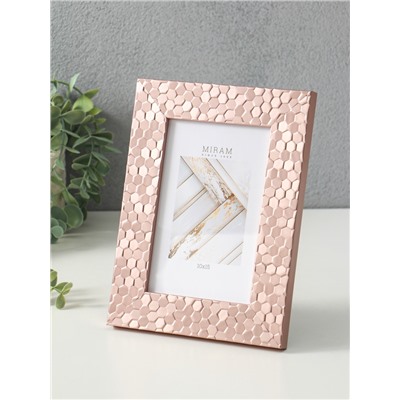 Фоторамка для фото 10×15 см «МИРАМ», пластик, розовый, (пластиковый экран)