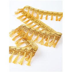 Тесьма золото с кисточками, ширина 5 см, в упаковке 10 м