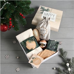 Набор новогодний подарочный «Этель» Happy new year, 5 предметов, полотенце, расчёска, повязка