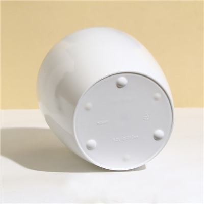 Кашпо для цветов, d=21 см, 5.2 л, пластик, белое