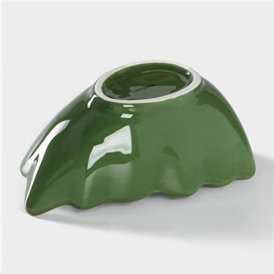 Салатник Доляна «Лист», 18×11 см, цвет зелёный