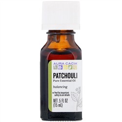 Aura Cacia, чистое эфирное масло, пачули, 15 мл (0,5 жидк. унции)