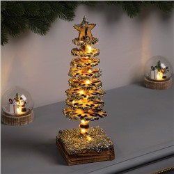 Фигура деревянная «Ёлочка», 30×10×10 см, 35 LED, батарейки AAx2 (не в комплекте), свечение теплое белое