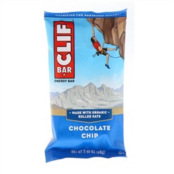 Clif Bar, Энергетический батончик с шоколадной крошкой, 12 батончиков, весом 68 г (2,40 унции) каждый