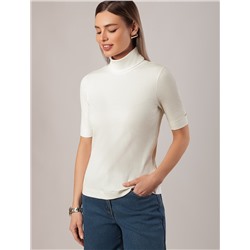 Водолазка из фактурного трикотажа в рубчик