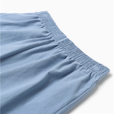 Пижама женская (рубашка, шорты) KAFTAN Basic, размер 40-42, голубая