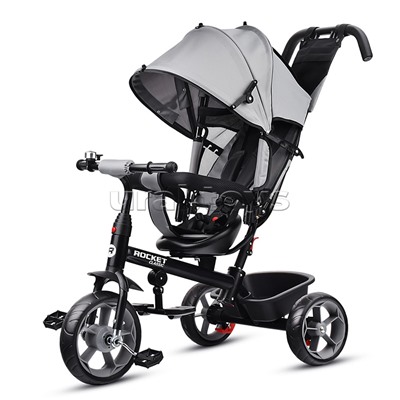 Велосипед трехколесный Rocket 136-GR, колеса EVA 10"/8", цвет серый