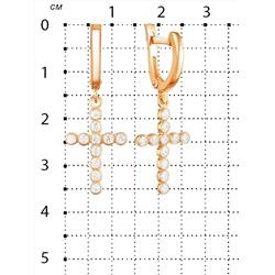 Серьги из золочёного серебра с фианитами 925 пробы 402012-947