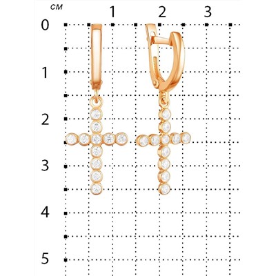 Серьги из золочёного серебра с фианитами 925 пробы 402012-947