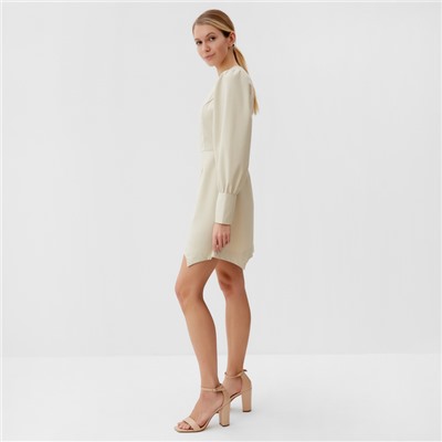 Платье мини женское MINAKU: Casual Collection, бежевое, размер 48