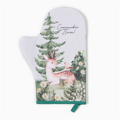 Прихватка-варежка «Этель. Лесная сказка», 20×28 см, белая