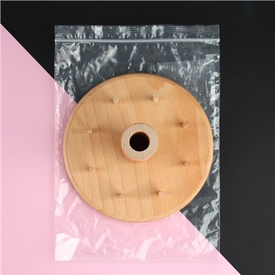 Органайзер-стойка для ниток, деревянная, 8 катушек, h=13 см, d=16 см