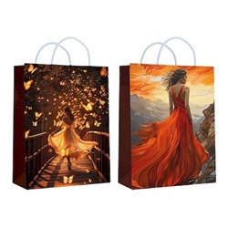 Пакет бумажный 18х23х10 см "Девушки в платьях" микс 2 диз. ламинированный 72815 Centrum