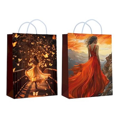 Пакет бумажный 18х23х10 см "Девушки в платьях" микс 2 диз. ламинированный 72815 Centrum